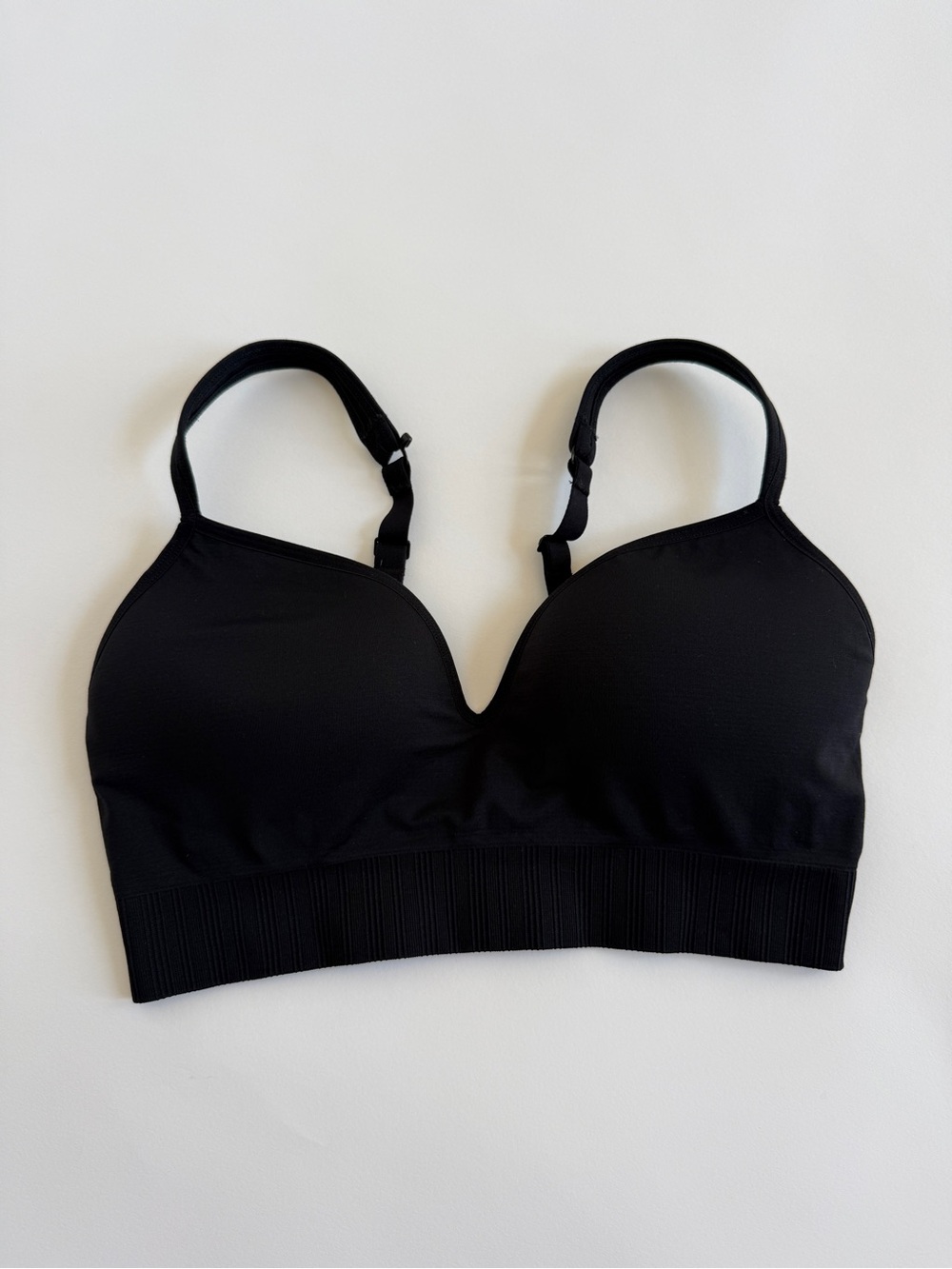 Athleta Black Seamless Wireless Comfort Bralette Bra Top Size S